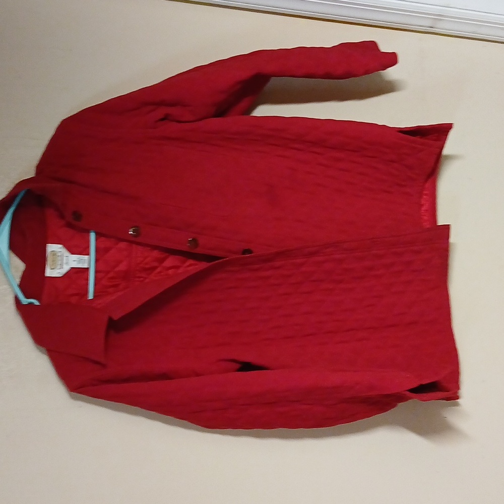 ☃️❄️Talbots red quilted shirt jacket